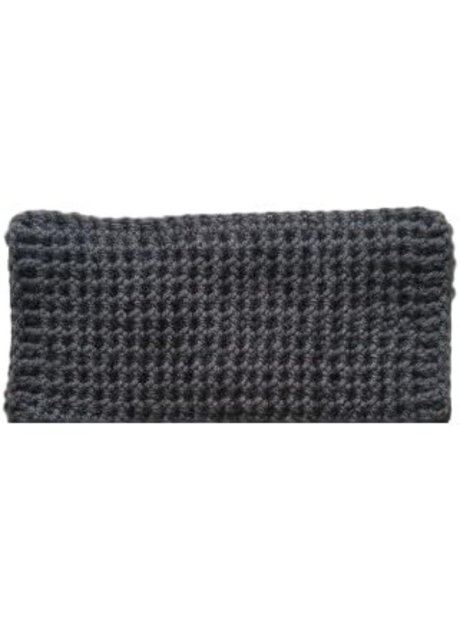 My souq Women's Knitted Infinity Scarf - Winter Neck Warmer Snood - Dark Grey - Image 4